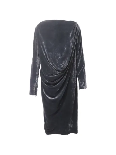 Lanvin Pre-Owned draped velvet dress Black NAPPUGBCL127533W