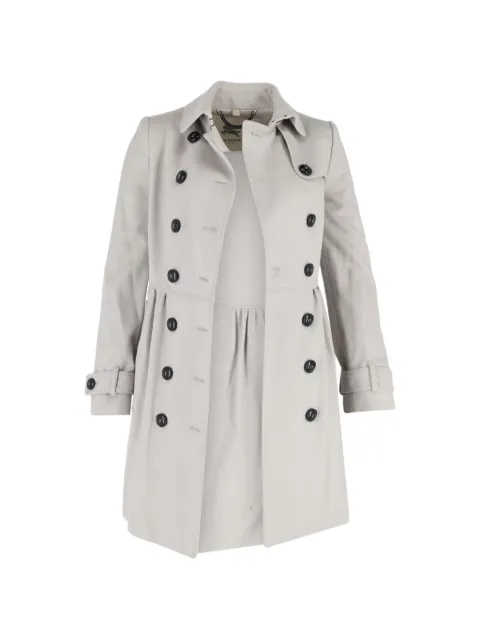 Burberry Pre-Owned double-breasted trench coat Grey NAPPUGBCL449434W