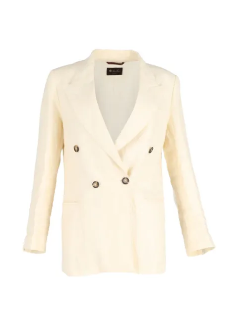 Loro Piana Pre-Owned double-breasted linen blazer Neutrals NAPPUGBCL378353W