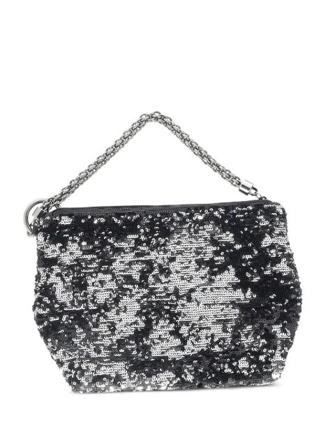 Jimmy Choo Pre-Owned medium Callie sequin chain tote bag Black NAPPUGBBA358123W