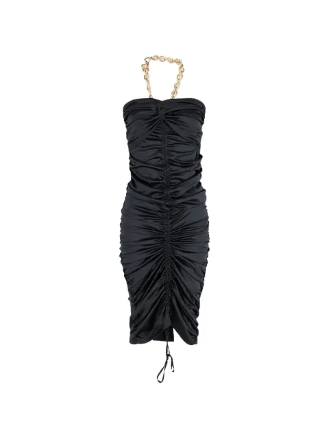 Dodo Bar Or Roxy chain-detail ruched midi dress Black NAPPUGBCL364560W