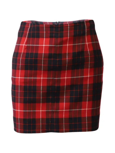 Jean Paul Gaultier Pre-Owned plaid zip skirt Red NAPPUGBCL216523W