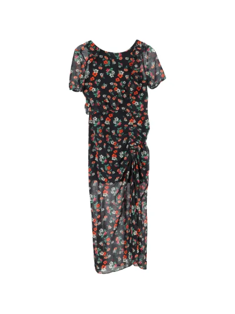 Maje floral-print midi dress Black HNPUGBCL458671W