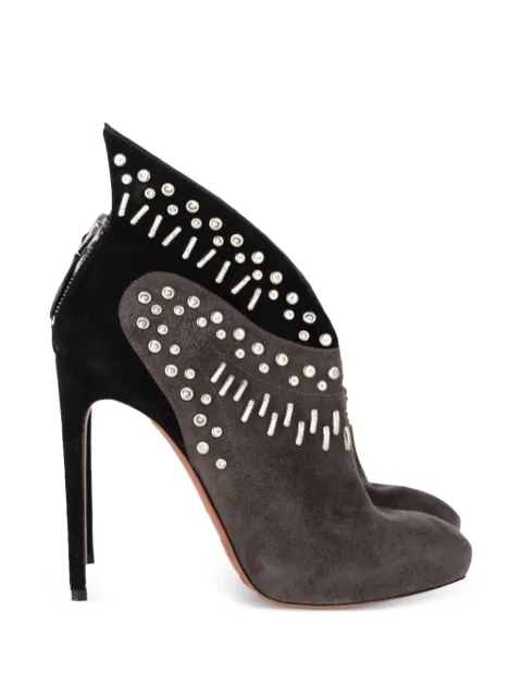 Alaïa Pre-Owned Winged stud-embellishment ankle boots Grey TONPUGBSH463236W