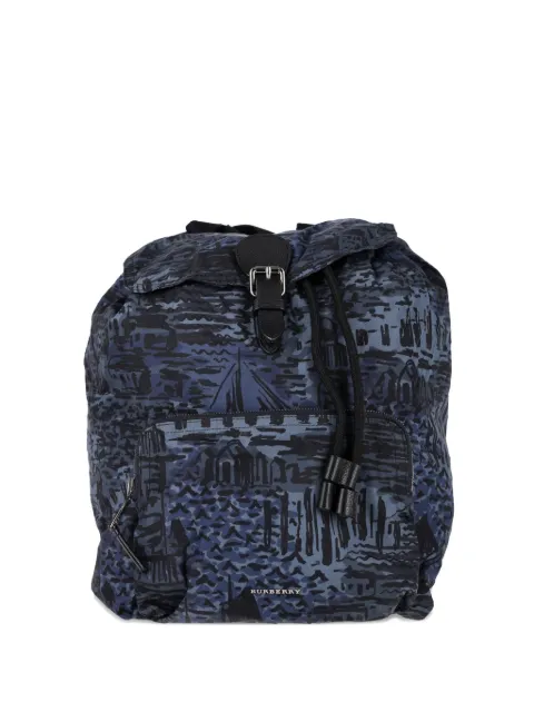 Burberry Pre-Owned coastal-print backpack Blue NAPPUGBBA457137W