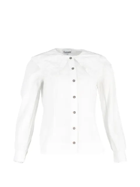 GANNI oversized-collar button-up shirt White NAPPUGBCL444376W