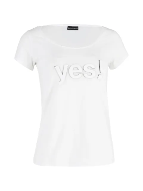 Emporio Armani Pre-Owned embossed round-neck t-shirt White NAPPUGBCL376312W