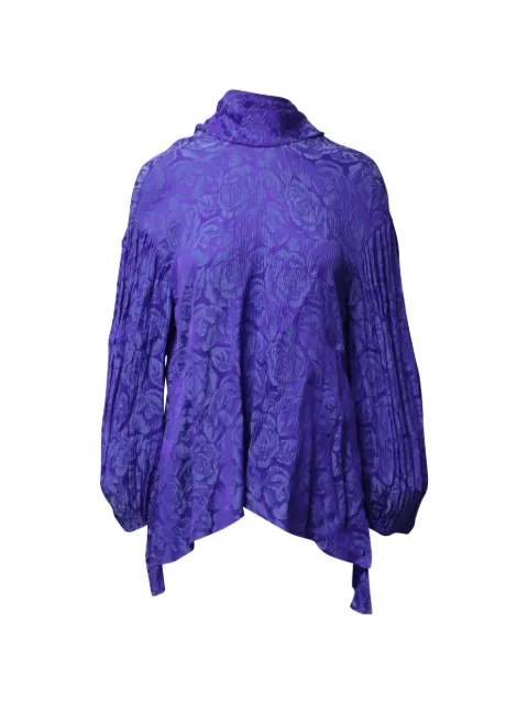 Chloé Vintage flower jacquard tie blouse Purple NAPPUGBCL212211W