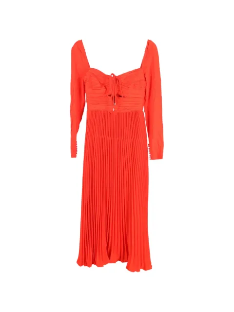 Self-Portrait cutout pleated halterneck midi dress Red NAPPUGBCL372336W
