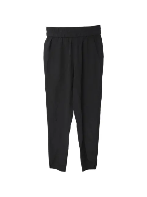 Pre-Owned Alexander Wang garterised waistband straight-leg trousers Black NAPPUGBCL143610W