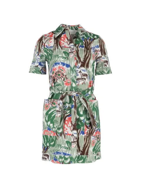 Victoria Beckham button-front printed dress Green NAPPUGBCL462143W