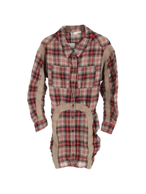 Stella McCartney Pre-Owned Wren ruched tartan mini dress Neutrals NAPPUGBCL357602W