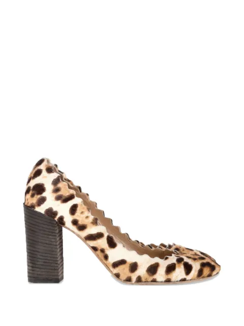 Chloé Vintage leopard-print scalloped heeled pumps Neutrals NAPPUGBSH457160W