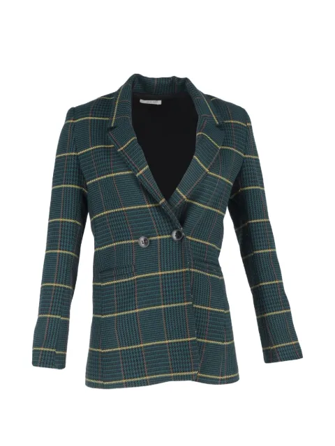 ANINE BING houndstooth double-breasted blazer Green TONPUGBCL456803W