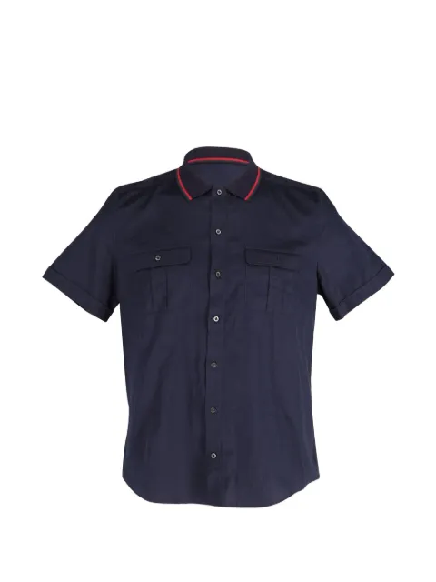 Gucci Pre-Owned collar-striped buttoned shirt Blue MRPPUGBCL176122M