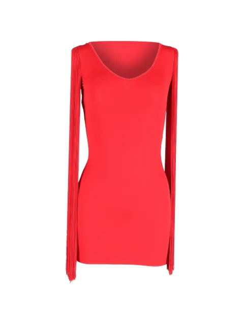 Moschino Pre-Owned fringe-sleeve mini dress Red NAPPUGBCL448470W