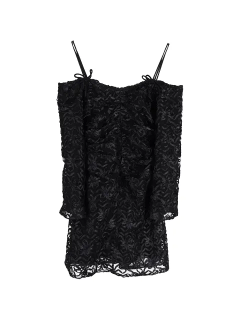 GANNI off-shoulder mini dress Black TONPUGBCL398649W
