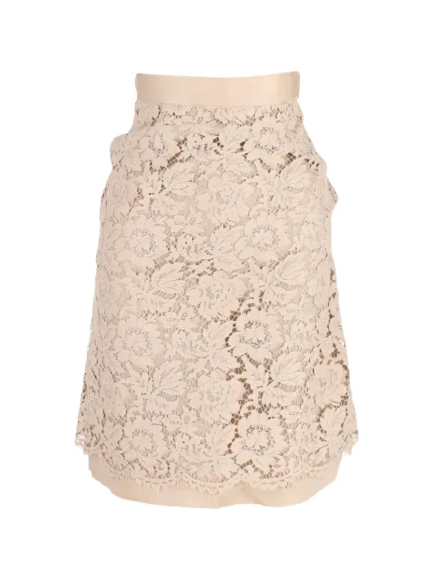 Valentino Garavani Pre-Owned lace knee-length skirt Neutrals TONPUGBCL378253W