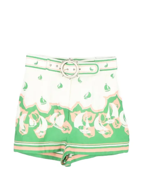 ZIMMERMANN printed belted shorts White TONPUGBCL451594W