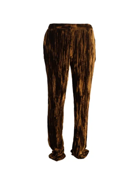 Saint Laurent Pre-Owned velvet straight-leg trousers Brown NAPPUGBCL403316W