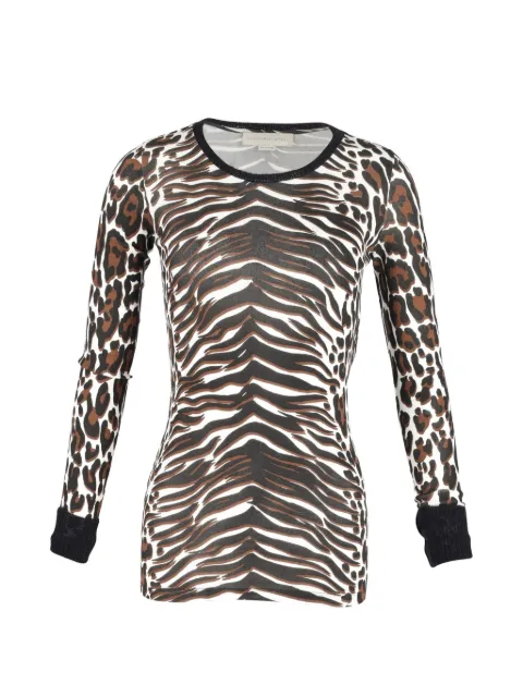 Stella McCartney Pre-Owned animal-print long-sleeve top Brown TONPUGBCL341342W