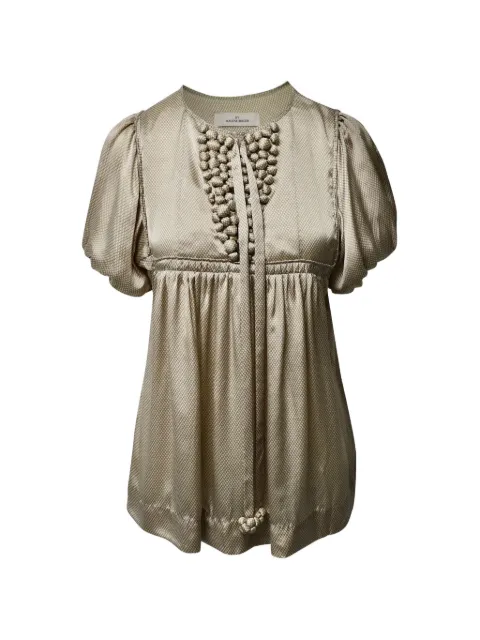 By Malene Birger puff-sleeved empire-line blouse Gold TONPUGBCL195414W