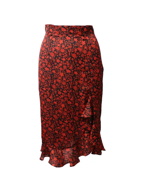 Maje asymmetric floral midi skirt Black TONPUGBCL150737W