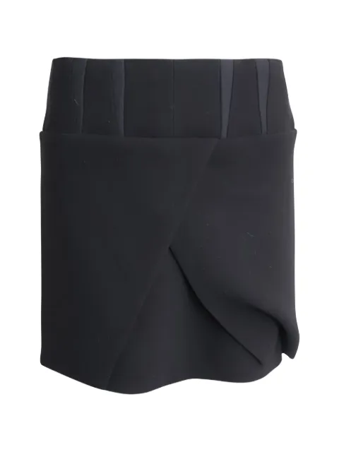 Balenciaga Pre-Owned overlapping-detail mini skirt Black HNPUGBCL286838W