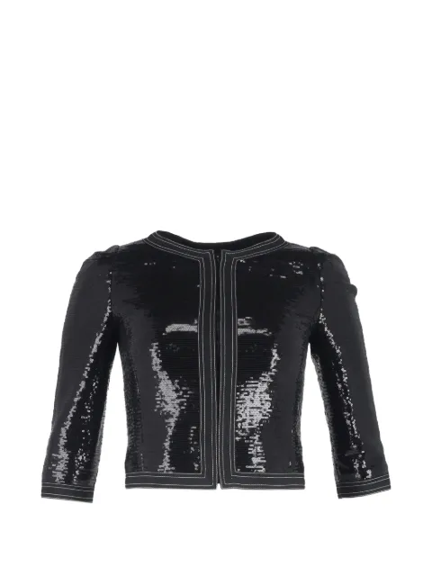 CHANEL Pre-Owned sequin-embellishment cropped blazer Black NAPPUGBCL462818W
