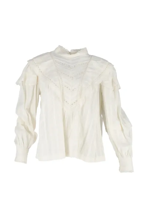 Isabel Marant Vintage Reign long-sleeve blouse White TONPUGBCL455437W