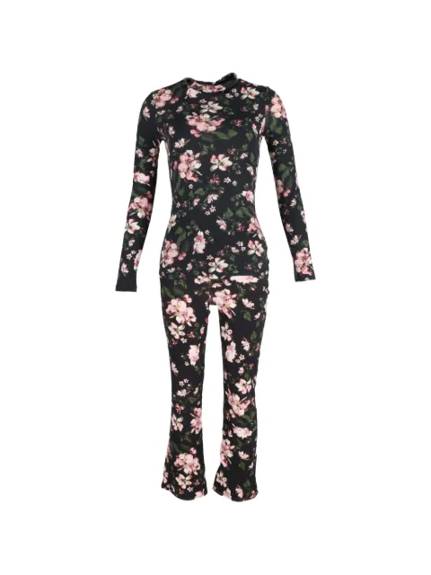 ERDEM Kelly floral-print trousers set Black NAPPUGBCL381540W