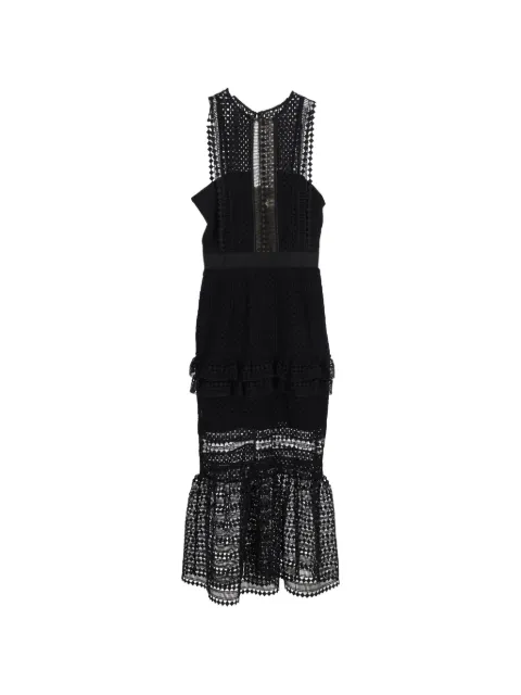 Self-Portrait lace-panelled mermaid dress Black NAPPUGBCL410420W