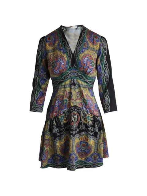 SANDRO V-neck printed mini dress Black TONPUGBCL265350W