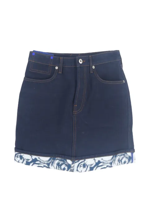 Burberry Pre-Owned printed-hem denim skirt Blue NAPPUGBCL444483W