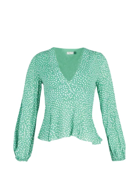 Rixo long-sleeve floral-print top Green NAPPUGBCL230516W