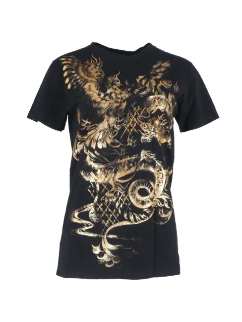 Balmain Pre-Owned dragon-printed cotton T-shirt Black NAPPUGBCL461512W