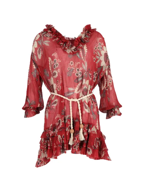 ZIMMERMANN floral-print ruffled mini dress Red NAPPUGBCL429400W