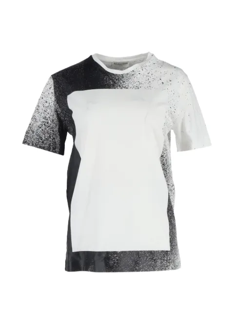Balenciaga Pre-Owned splash-effect crew-neck T-shirt White NAPPUGBCL461541W