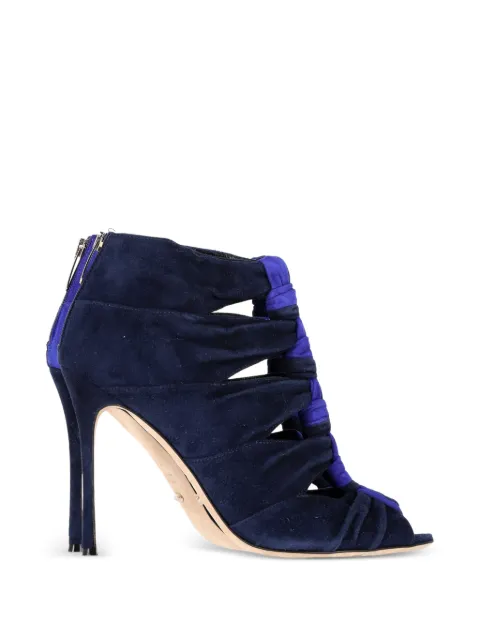 Sergio Rossi Vintage cut-out ankle boots Blue NAPPUGBSH397041W