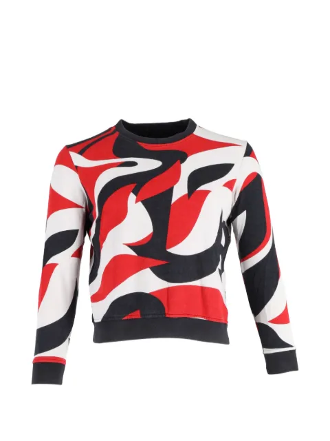 Alexander McQueen Pre-Owned Printed cotton sweater Red HNPUCL403495M