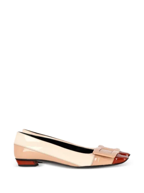 Roger Vivier Vintage buckled leather flats Neutrals NAPPUGBSH387611W
