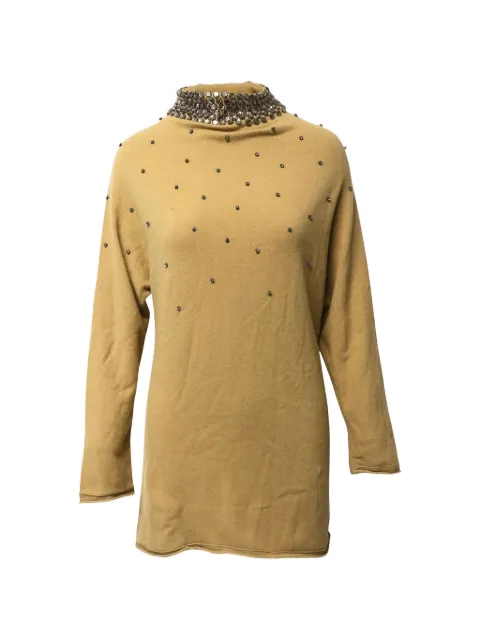Valentino Garavani Pre-Owned stud-embellishment high-neck dress Neutrals TONPUGBCL189286W