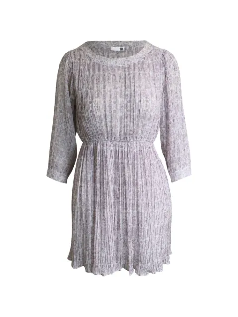 ANINE BING Pleated floral-print dress White NAPPUGBCL262023W
