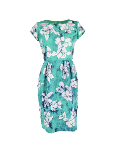 Oscar de la Renta Pre-Owned floral pencil-skirt midi dress Green NAPPUGBCL360159W