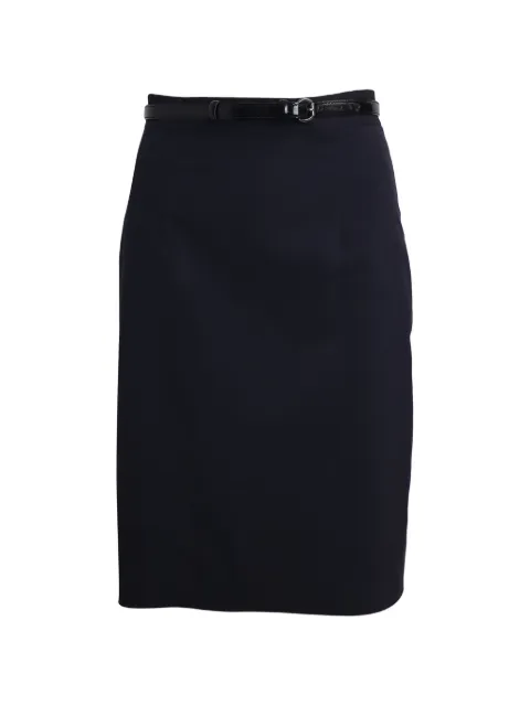 Moschino Pre-Owned pleat belt pencil skirt Blue NAPPUGBCL268184W