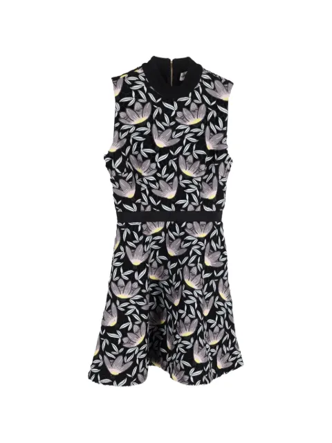 Self-Portrait floral-print crew-neck mini dress Black NAPPUGBCL376896W