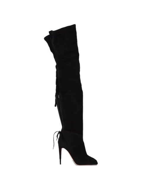 Aquazzura Giselle lace-up over-the-knee boots Black NAPPUGBSH358101W