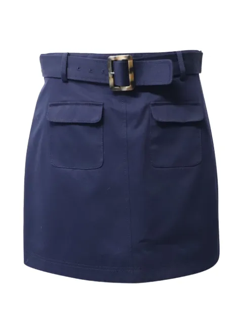 Alexa Chung patch-pocket belt mini skirt Blue NAPPUGBCL216551W