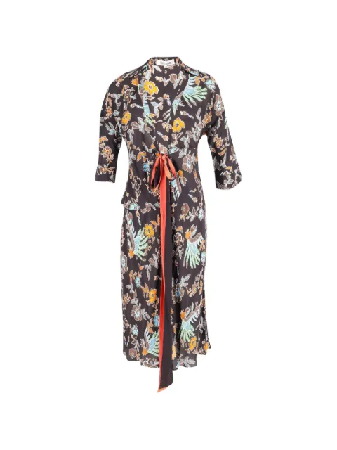 Diane Von Furstenberg Vintage Madalena floral-print wrap dress Black TONPUGBCL165795W