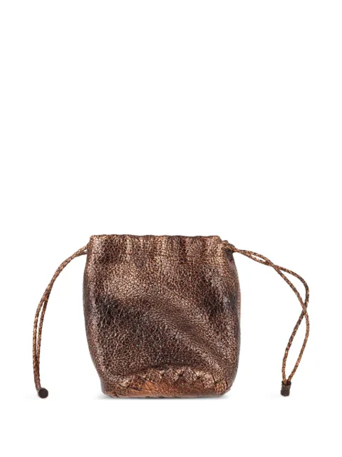Bottega Veneta Pre-Owned drawstring leather clutch bag Brown TONPUGBBA423236W
